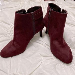 Alfani ankle boots, maroon, size 10